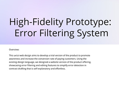 High-Fidelity Prototype: Error Filtering System canva figma filtering system high fidelity prototype ui user flow ux ux design