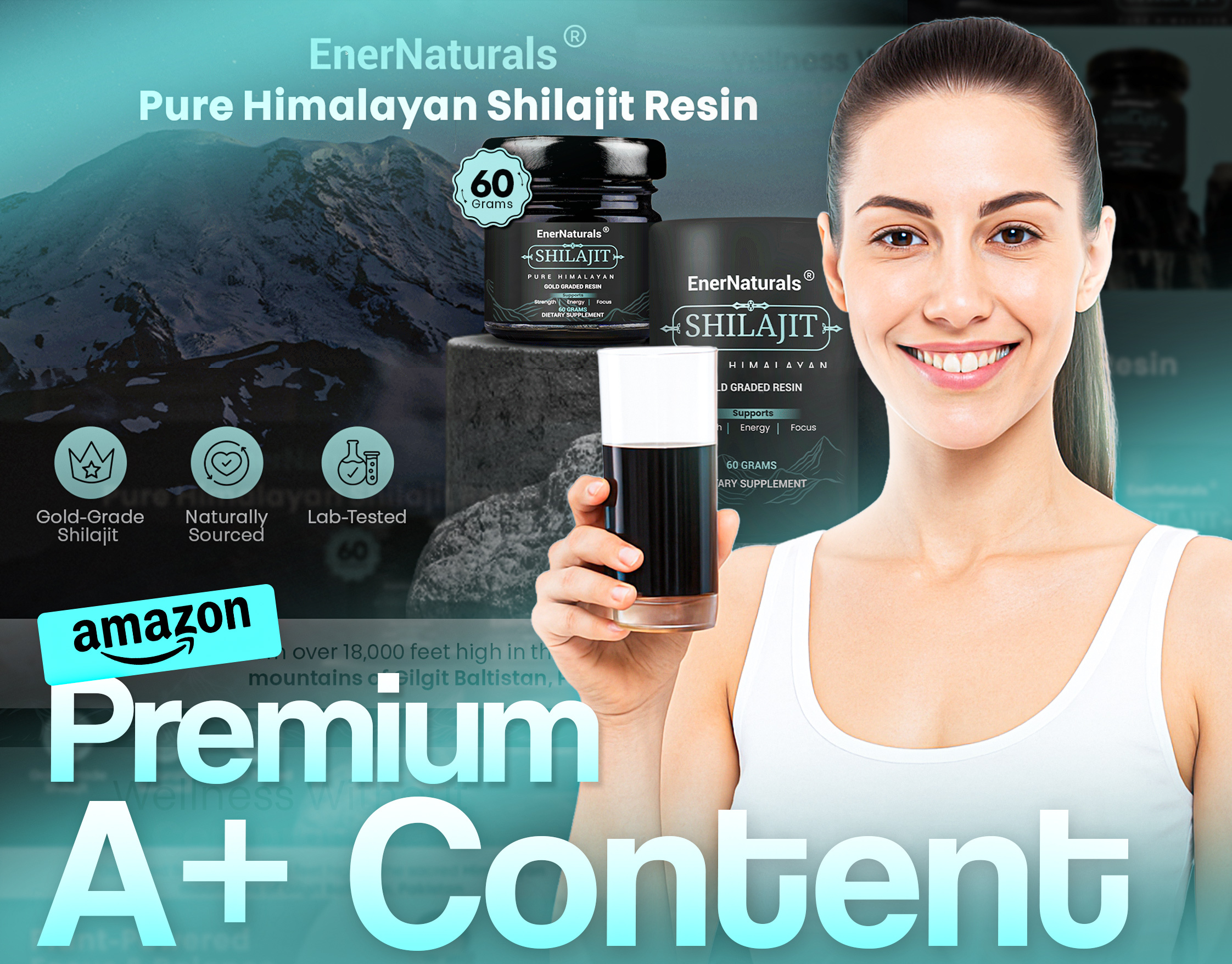 Amazon Premium A++ Content // Shilajit Resin amazon amazonpremiumacontent branding design graphic design graphicdesign listingimages logo photoshop premiumacontent premiumebc
