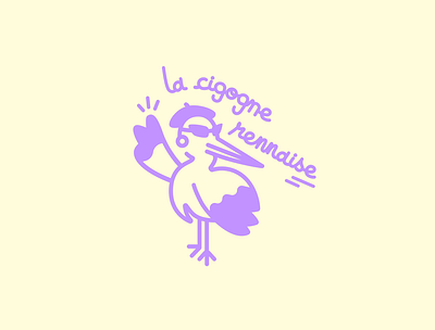 La cigogne rennaise branding design graphic design illustration invite logo sketch vector