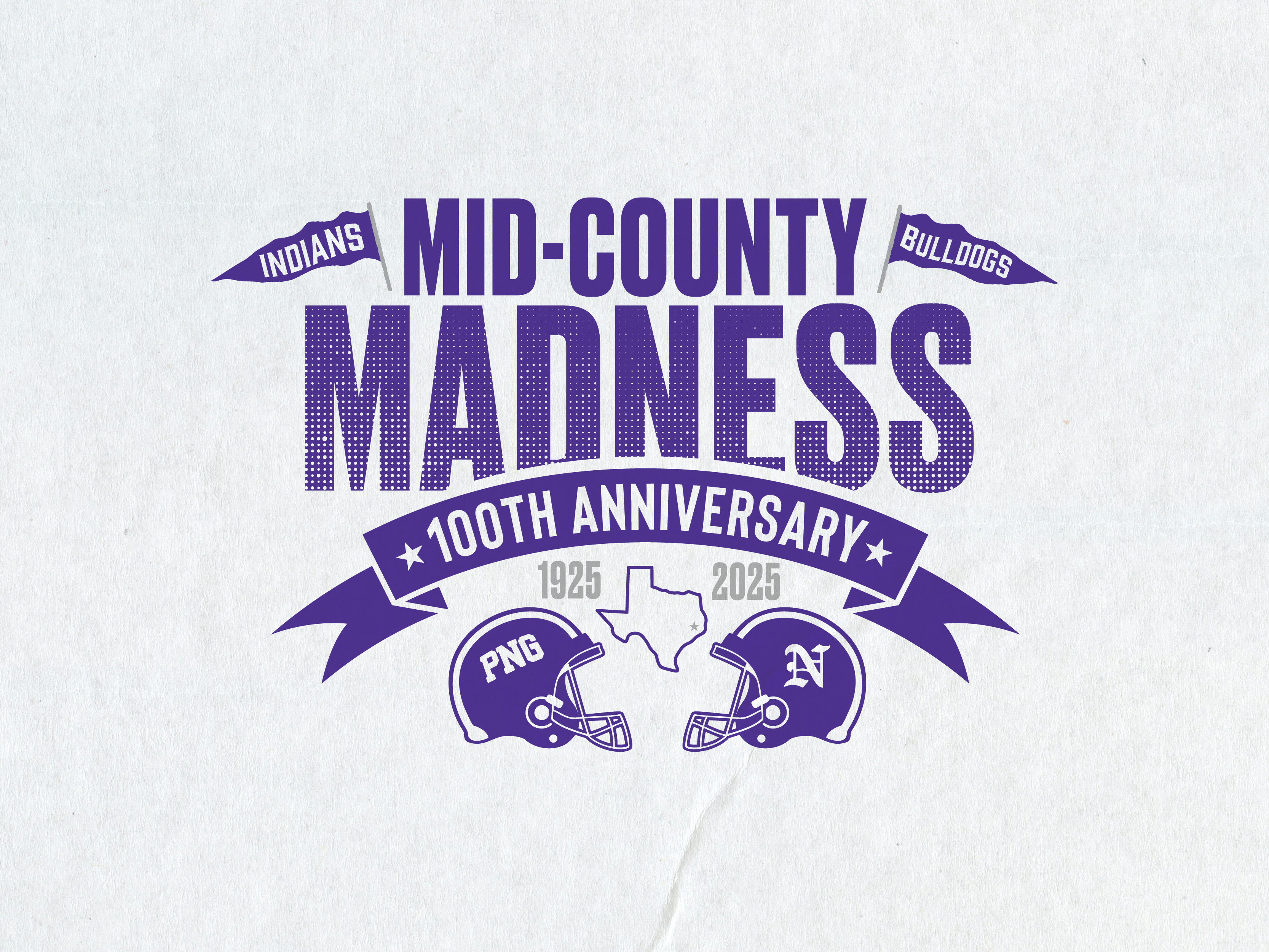 Biggest Rivalry in Texas: Mid-County Madness T-Shirt Design branding football graphic design logo logo design retro retro branding retro design screenprinting shirt design sports branding texas football tshirt
