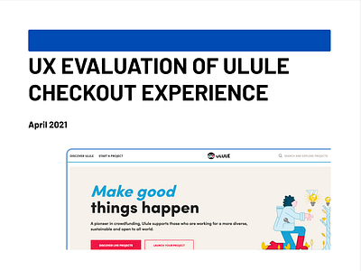 Case Study: UX Evaluation of Ulule's Checkout Experience case study checkout experience qualtrics questionnaires user testing ux evaluation