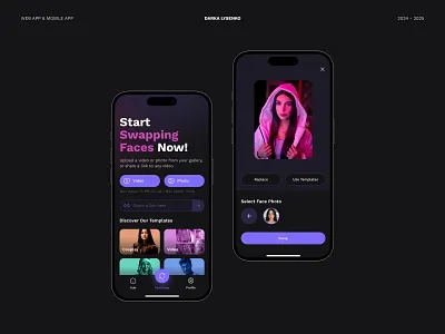 Face Swap Mobile & Web App - Product Design & UX/UI app face swap mobile mobile app mobile application product design swap ui ui design user experience user interface ux design