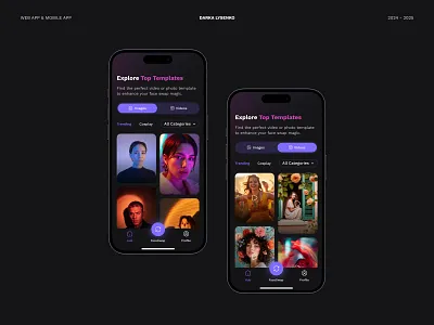 Face Swap Mobile & Web App - Product Design & UX/UI app catalog face swap gallery mobile mobile app mobile app design mobile application product design swap ui ui design user experience user interface ux design