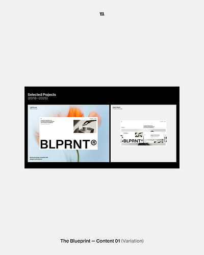 The Blueprint - Content 01 (Variation) component library hero sections minimalism web design webflow