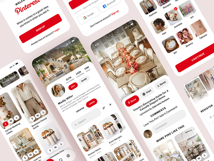 Pinterest Mobile App Exploration by Venushka Perampalam on Dribbble