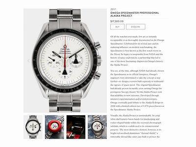 S.Song Watches Sticky Header Feature Concept cart code concept ecommerce feature flat header light mode listing omega product shopping speedmaster sticky ui ux watch web