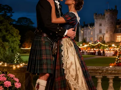 Old Fashion Thanksgiving Dinner and Dance cover art work graphic design historical romance scottish highlander thanksgiving