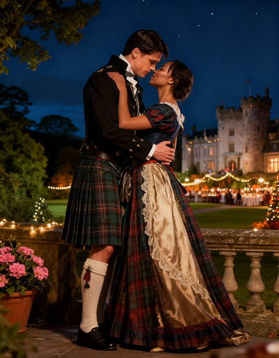 Old Fashion Thanksgiving Dinner and Dance cover art work graphic design historical romance scottish highlander thanksgiving