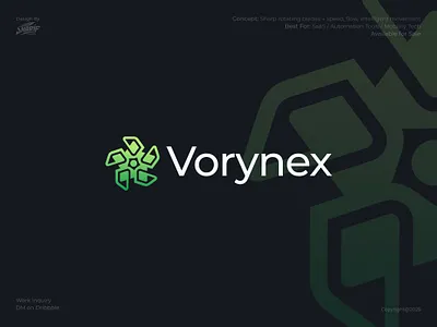 Vorynex Automation Logo automation branding design graphic design illustration logo logotype saas tech typography vector