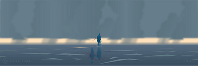 The Lonesome Wound (2023) adobe illustrator comfort digital fine art fineart god illustration ocean rain sad somber spiritual wound