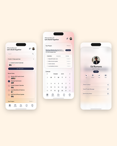 Client Management App — UI/UX, Design System app components dashboard designsystem figma gradient ios mobile productdesign ui ux