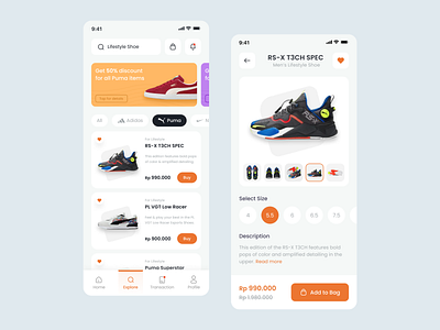Spatuu-Shoe Market App clean e commerce marketplace online store shoe shop store trends ui