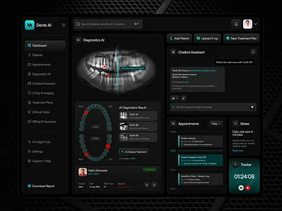 Dents AI - Dentist AI Dashboard ai ai analyze chatbot dashboard dental health landing page platform saas ui uiux web design website