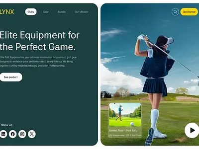 Golf Website Design agency bold clean club count course e commerce golf golf course golf home page golf website graphic design landing page minimal modern sports uiux webflow website