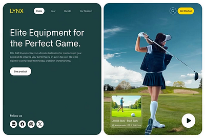 Golf Website Design agency bold clean club count course e commerce golf golf course golf home page golf website graphic design landing page minimal modern sports uiux webflow website