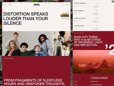 RADAR LANDING PAGE band website editorial design landing page music website ui design web design
