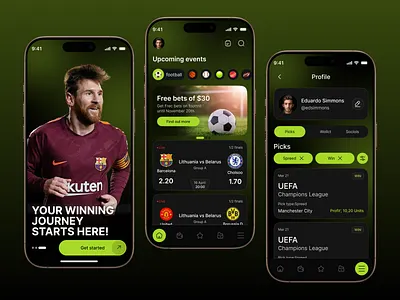 Sports Betting & Live Match - Mobile App Design app design best app design best ui bet app betting football football app gambling game live score app live scores match tracker mobile mobile app modern app ui online casino sport app sports sports betting sports mobile app