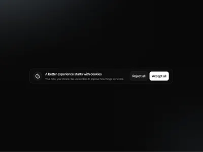 Cookie banners don’t have to be ugly. dark dark ui designinsipration microinteractions productdesign saas ui uidesign ux