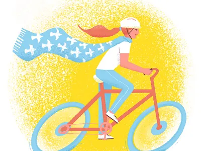 Everyday Joy in Motion bicycle illustration coffee illustration colorful digital art editorial illustration everyday joy illustrations illustration lifestyle illustration magazine illustration music illustration spot illustrations textured illustrations