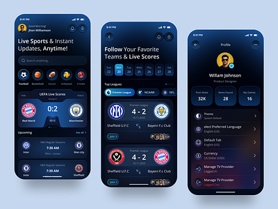 Live Sports, Live Scores Mobile App UI/UX Design app design betting esports fifa gaming ios league live score live update mobile app mobile app design score app scoreboard sports sports app sports tournament sportstech ui ux wavespace