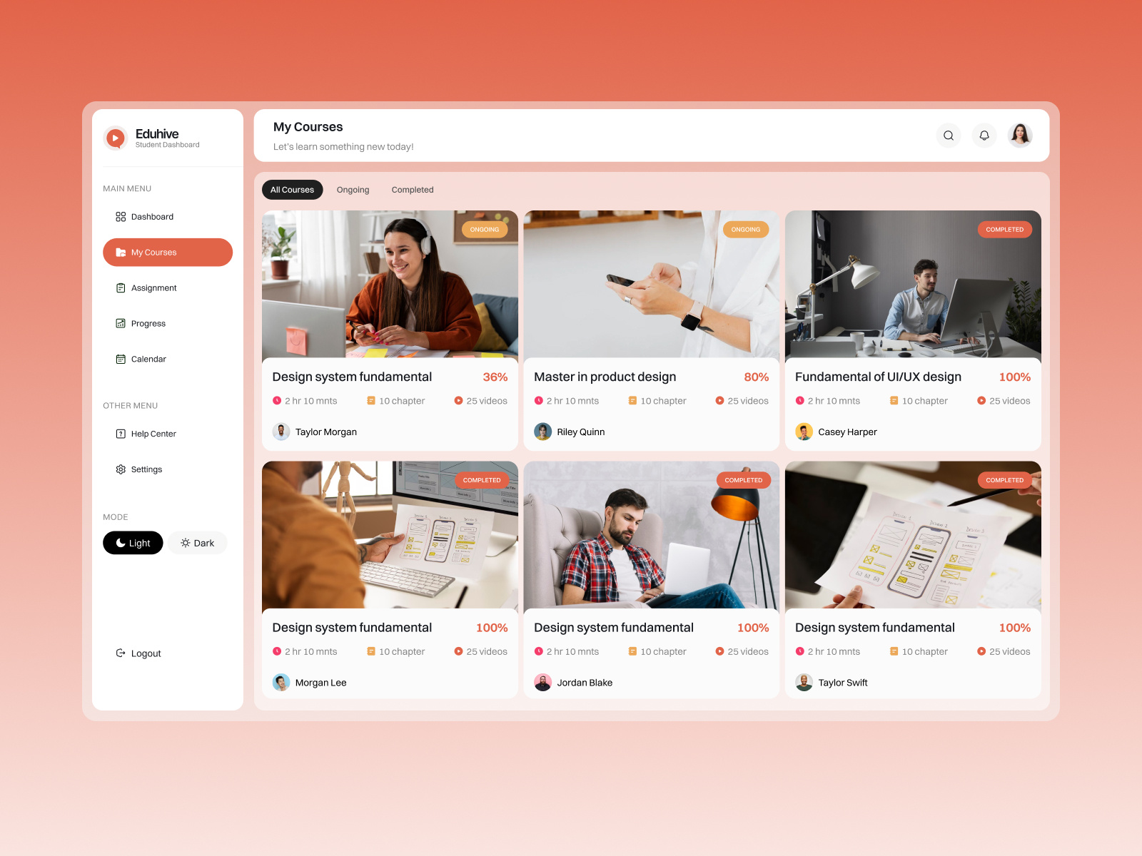 E-Learning Dashboard Design Ui/Ux by Sahin Mia for Pixelean - Ui/Ux ...