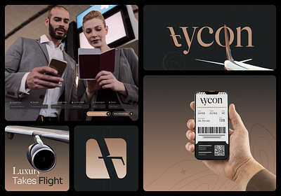 Tycon • Luxury Aviation Branding & Booking Experience aviation branding bold brand identity design brandidentity branding design flight booking logo graphic design logo luxury branding private jet brand travel logo wingly agency