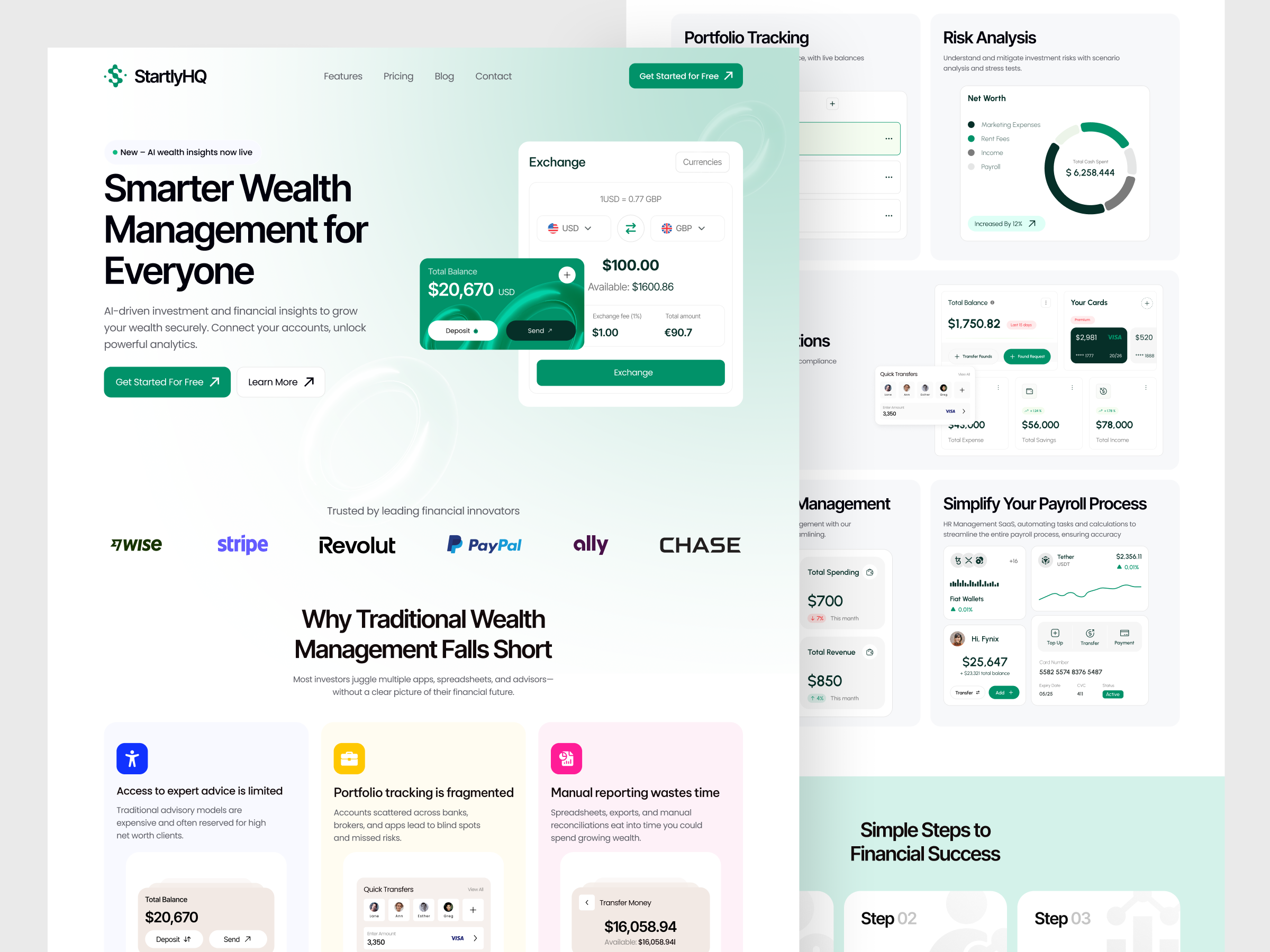 Example of Finance Website Design