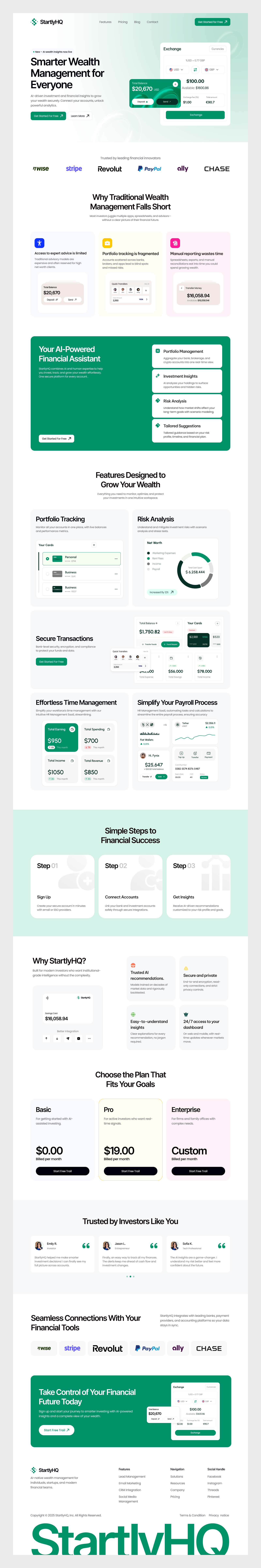 Example of Finance Website Design