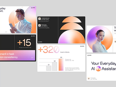 Veeta: Personal Assitant AI - Pitchdeck ai ai assitant assistant brand identity branding clean design clean pitchdeck graphic design layout marketing modern pitch pitchdeck presentation design product saas slide deck design uix visual identity