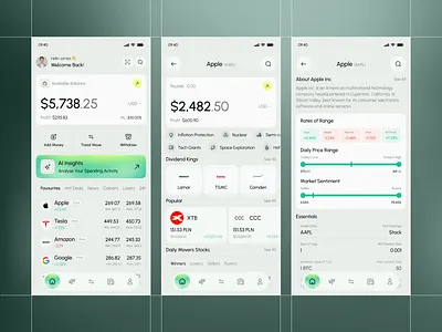 Stock Investment App e wallet finance finance app finance design financial financial app fintech design fintech mobile app fintech startup investment investment app investor minimal design mobile app mobile finance money stock trading trading app wallet