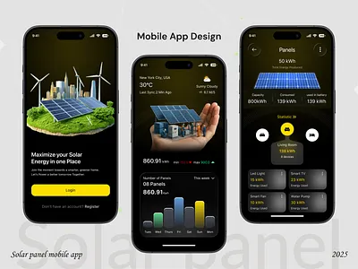 Solar Panel Monitoring Mobile App app design clean energy app energy monitor energy tracking app marketing mobile app product product design renewable energy service smart solar app solar app solar control solar dashboard solar energy app solar monitoring app solar panel app solar power solar system app