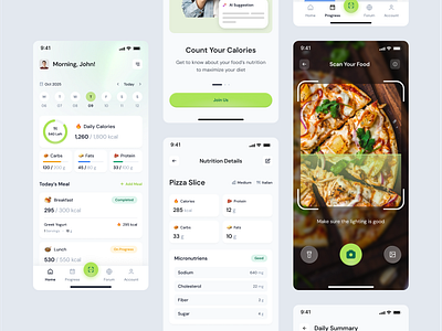 Munch AI - Smart Nutrition Tracker Mobile App ai artificial intelligence automation b2b biotech clean dipa inhouse foodtech healthcare minimal mobile mobile app modern nutrition tracker product design saas scan smart app startup wellness