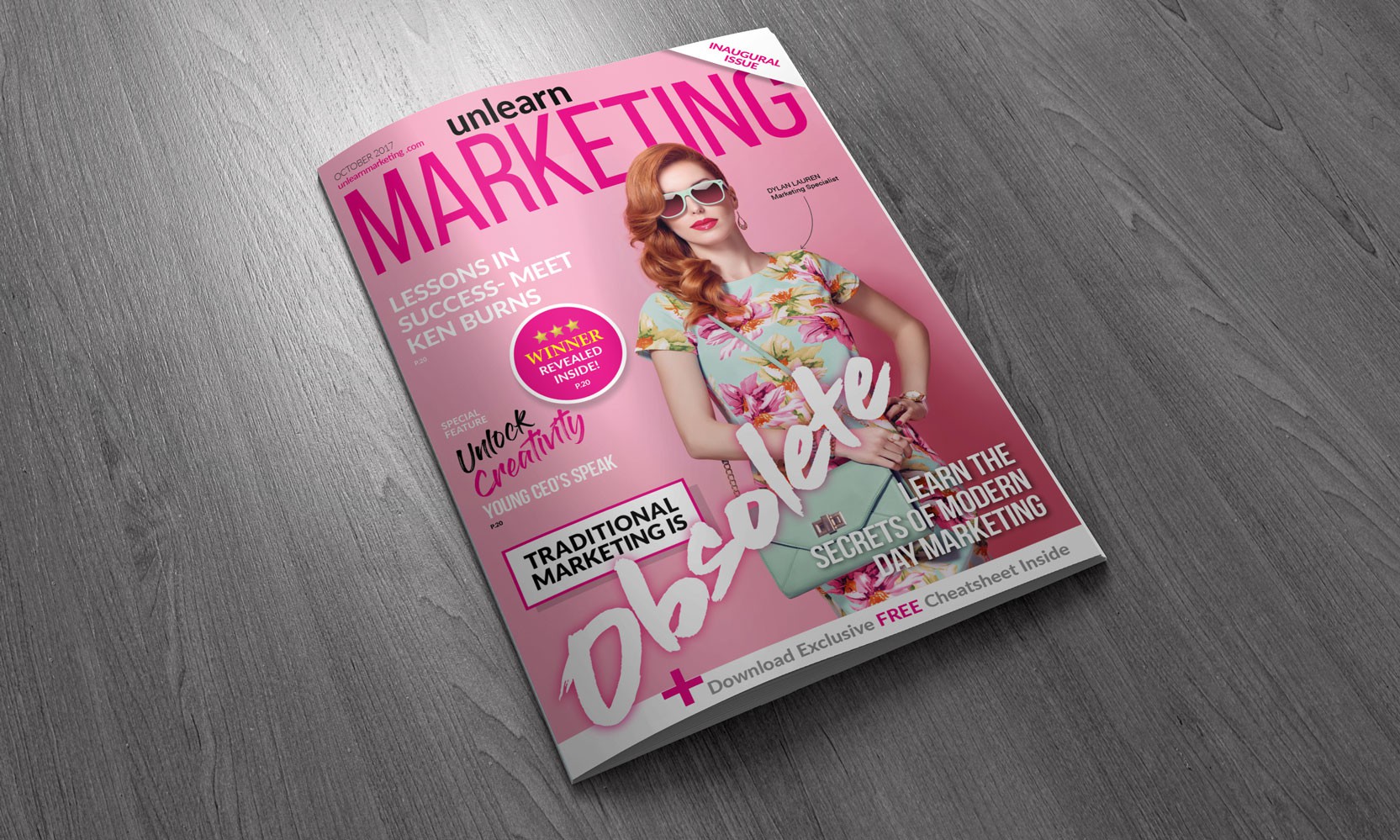 Magazine Cover Design - UNLEARN MARKETING branding design graphic design