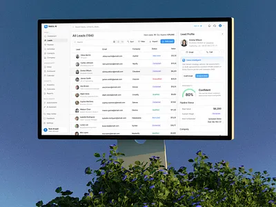 Metric AI — Smart Lead Management & Pipeline Overview clean crm dashboard data design enterprise interaction management minimal modern saas sales table ui ux visualization website