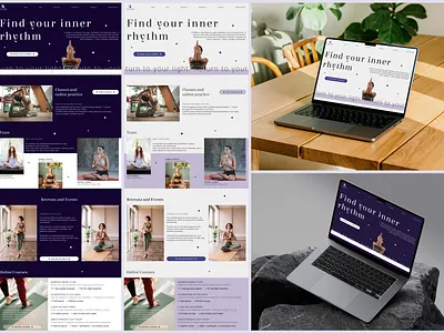Find Your Inner Rhythm — Yoga & Wellness Website Concept aesthetic clean design dark theme figma health landingpage lifestyle light theme meditation mindfulness minimal modern ui spiritual uiux uxdesign webdesign website concept wellness yoga yogawebsite