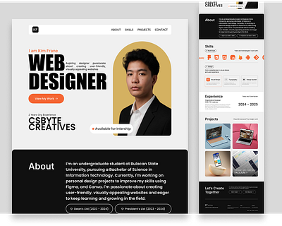 Portfolio Web Design: Landing Page landing page portfolio ui uiux web design