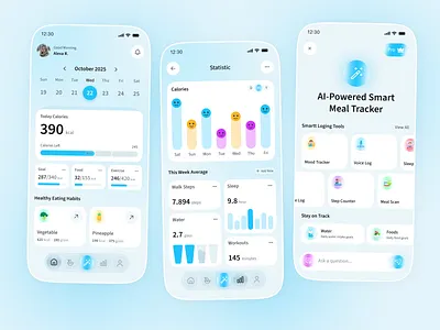 AI Health & Nutrition Tracker Mobile App ai app ai health calorie tracker diet app fitness app health app healthcare meal planner app mobile app nutrition app progress wellness app