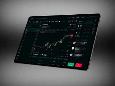 Modern Stock Trading Dashboard UI(Dark theme) graphic design illustration ui vector