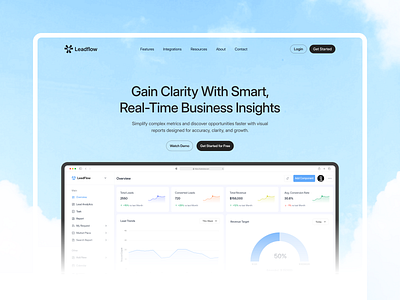 SaaS CRM Landing Page dashboard figma landing page minimal design product design saas ui ux web design