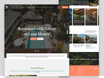 Luna Shores Eco Resort Website Design resort website ui uiux web design website