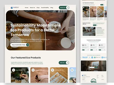 Bluepeak Trading Co. - Landing Page Design landing page sustainable website ui uiux web design