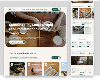 Bluepeak Trading Co. - Landing Page Design landing page sustainable website ui uiux web design