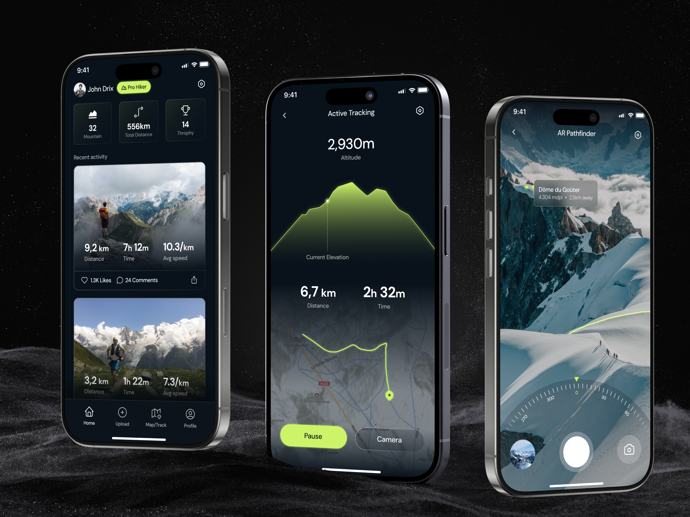 Apex Trekking Companion - Outdoor Mobile app branding dark mode design design inspiration futuristic design graphic design illustration minimal mobile app mobile design outdoor app outdoor mobile app starva ui ui design ux design