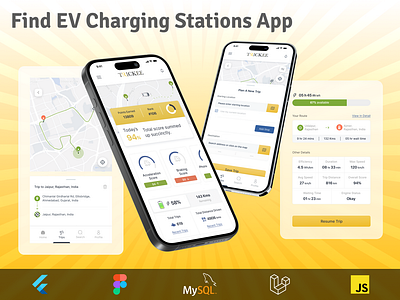 Taxickee – EV Charging Station Finder & Trip Planning App ev charging app flutter app ui mobile app design navigation interface trip planning design retry