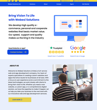 Webesi Company Website Design app company website