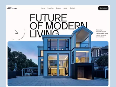 Modern Real Estate Website Design – Minimal, Luxury, High-End UI estate house minimal modern property real real estate