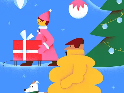 Winter holidays character christmas flat illustration new year vector winter