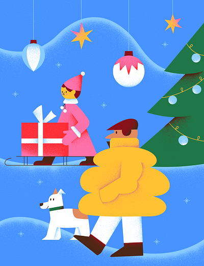 Winter holidays character christmas flat illustration new year vector winter