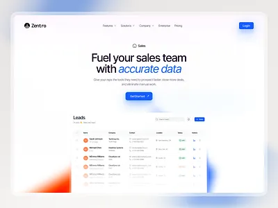 B2B SaaS Lead Generation Website Design — Sales Intelligence interface product service startup ui ux web