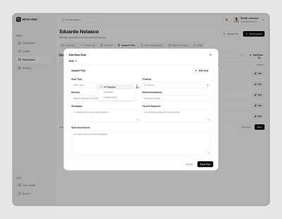 Care Management Platform UI/UX Design b2b dashboard ui healthcare dashboard healthcare product design ndis patient management system saas software ui ux web design